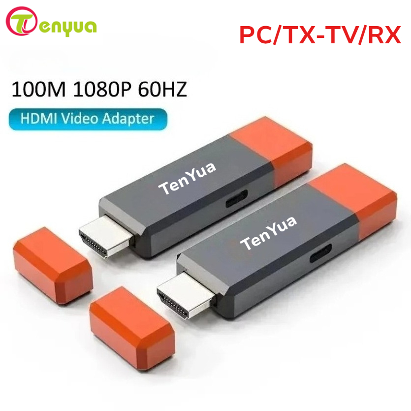Hdmi Adapter - 50M 100M ワイヤレスHDMI対応 送受信機 プラグアンドプレイ エクステンダー