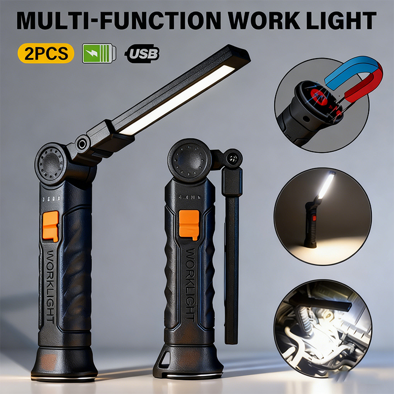 Power Bank - ポータブル COB LED 懐中電灯 USB 充電式ワークライト