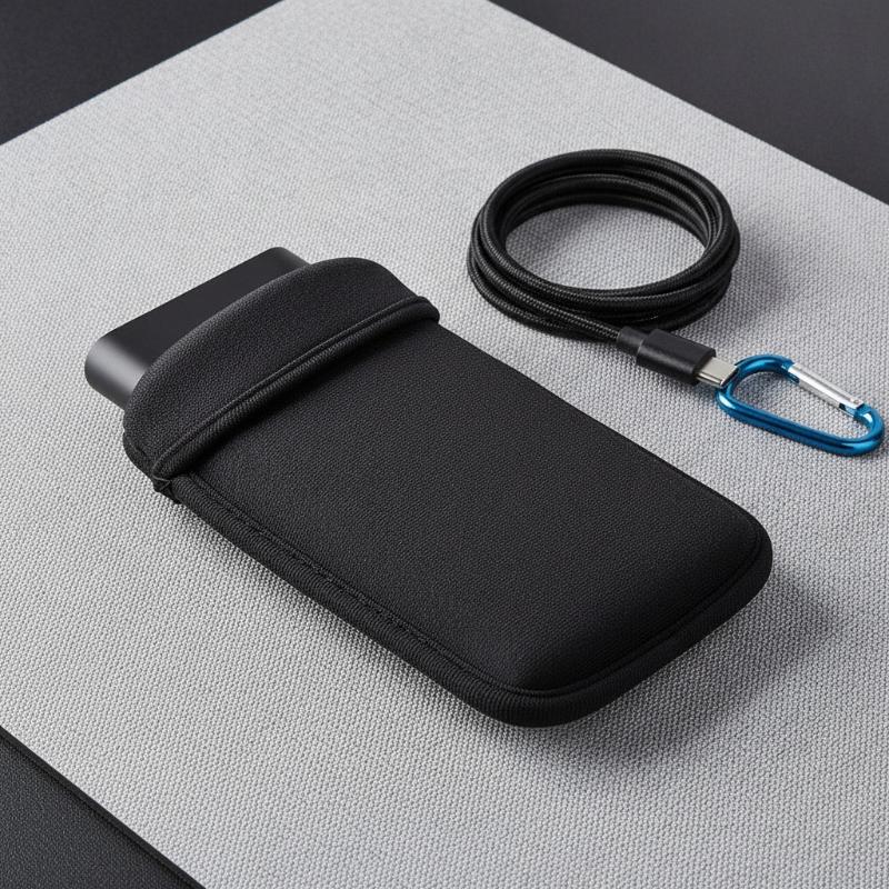 Power Bank - 汎用性の高いネオプレン製保護ケース。スマートフォン用、モバイルバッテリー用。衝撃吸収カバー付き。