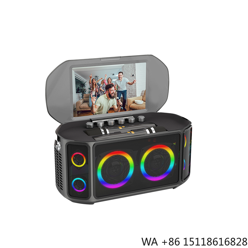 Bluetooth Speaker - オールインワンカラオケタッチスクリーンワイヤレススマートパーティーBluetooth Androidシステム搭載パワフルマシンカラオケプレーヤースピーカー（マイク付き）