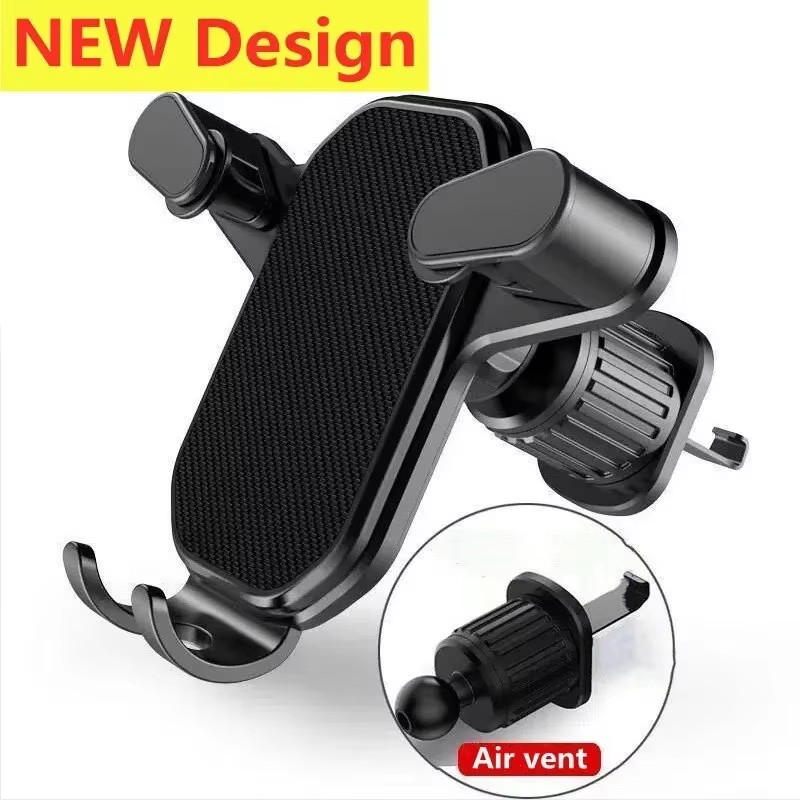 Phone Holder - ユニバーサルカーフックベースフォンホルダー 重力式モバイルスタンド GPSサポート オートエアコン吹き出し口マウント iPhone 16