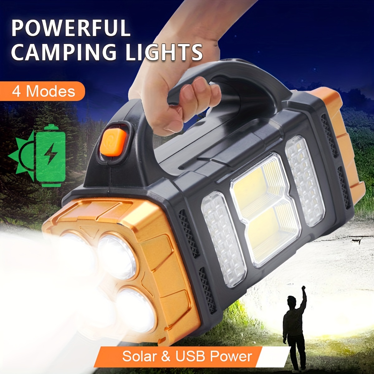 Power Bank - 新しいアップグレード充電式ハイパワーソーラー LED 懐中電灯電源銀行付き防水多機能ハンドランプ屋外用