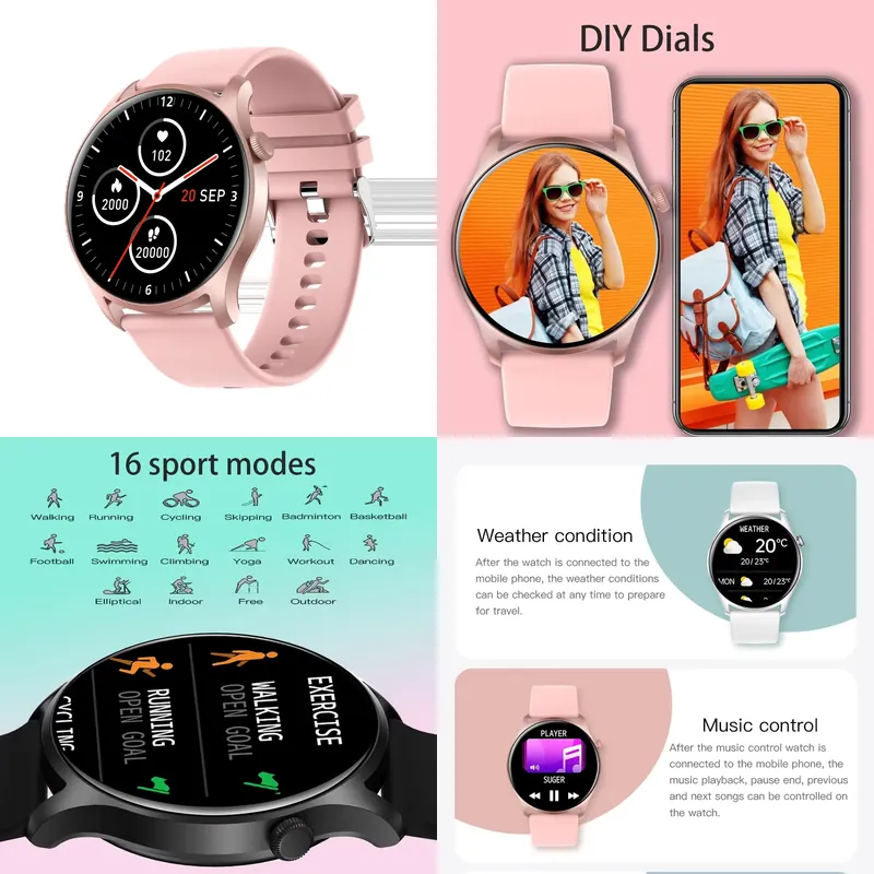 Smart Watch - SENBONO MAX8 男性スマートウォッチ女性用音楽フィットネストラッカー睡眠トラッカー IP67 防水 Android