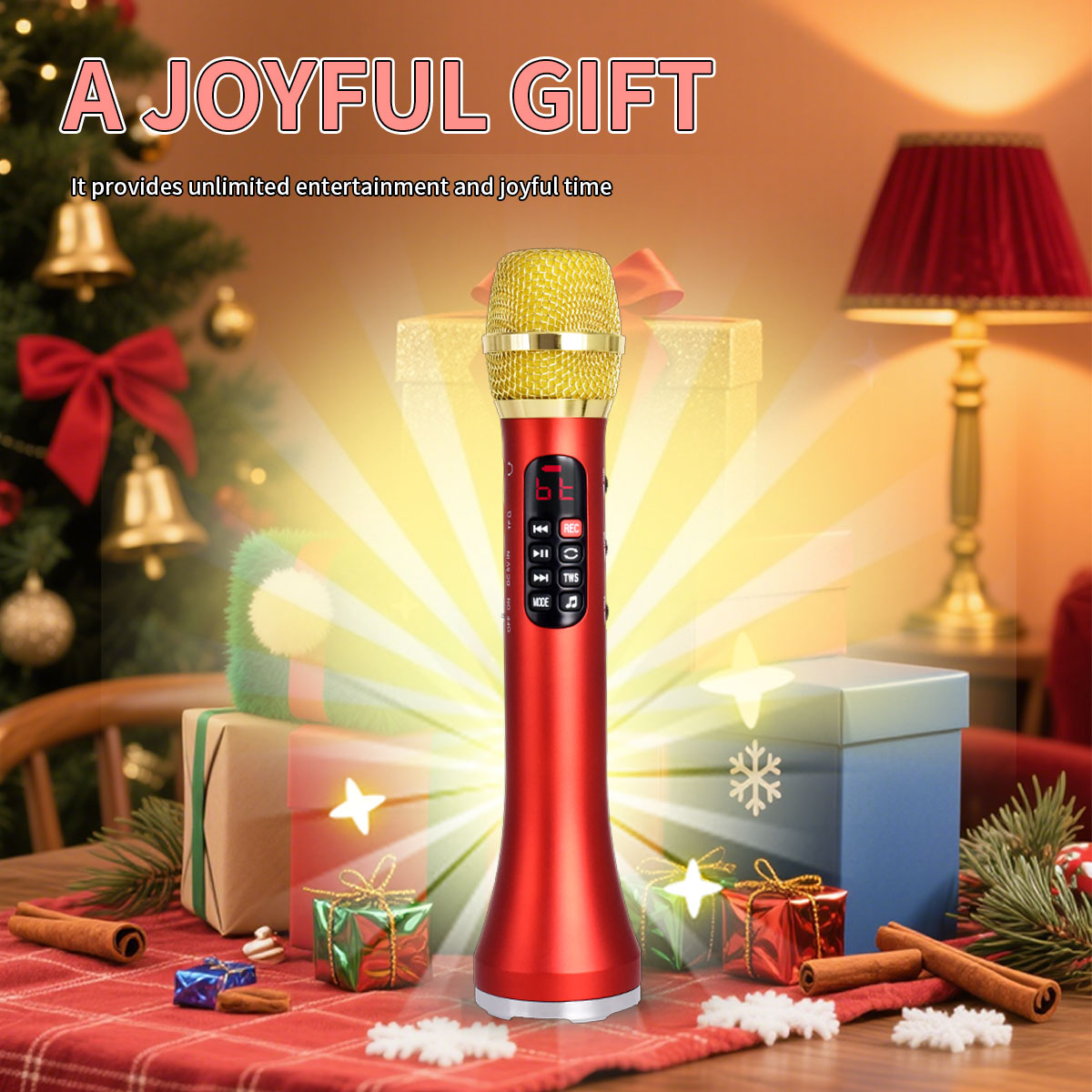 Bluetooth Speaker - 28cm 25W/個 カラオケマイク TWS Bluetoothスピーカーマイク 6400mAh