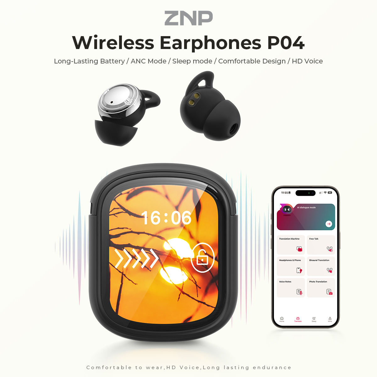 ZNP P04 睡眠補助イヤホン アクティブノイズキャンセリ - Headphones Wireless のレビューと価格