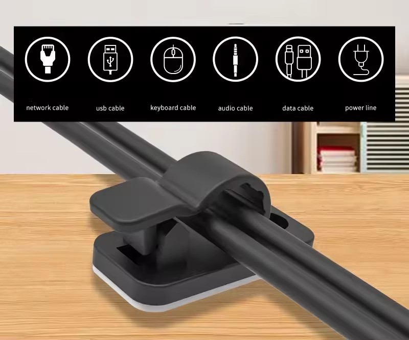 自己粘着式ケーブルクリップ、コード整理用、配線整理用、デスク - Cable Organizer のレビューと価格