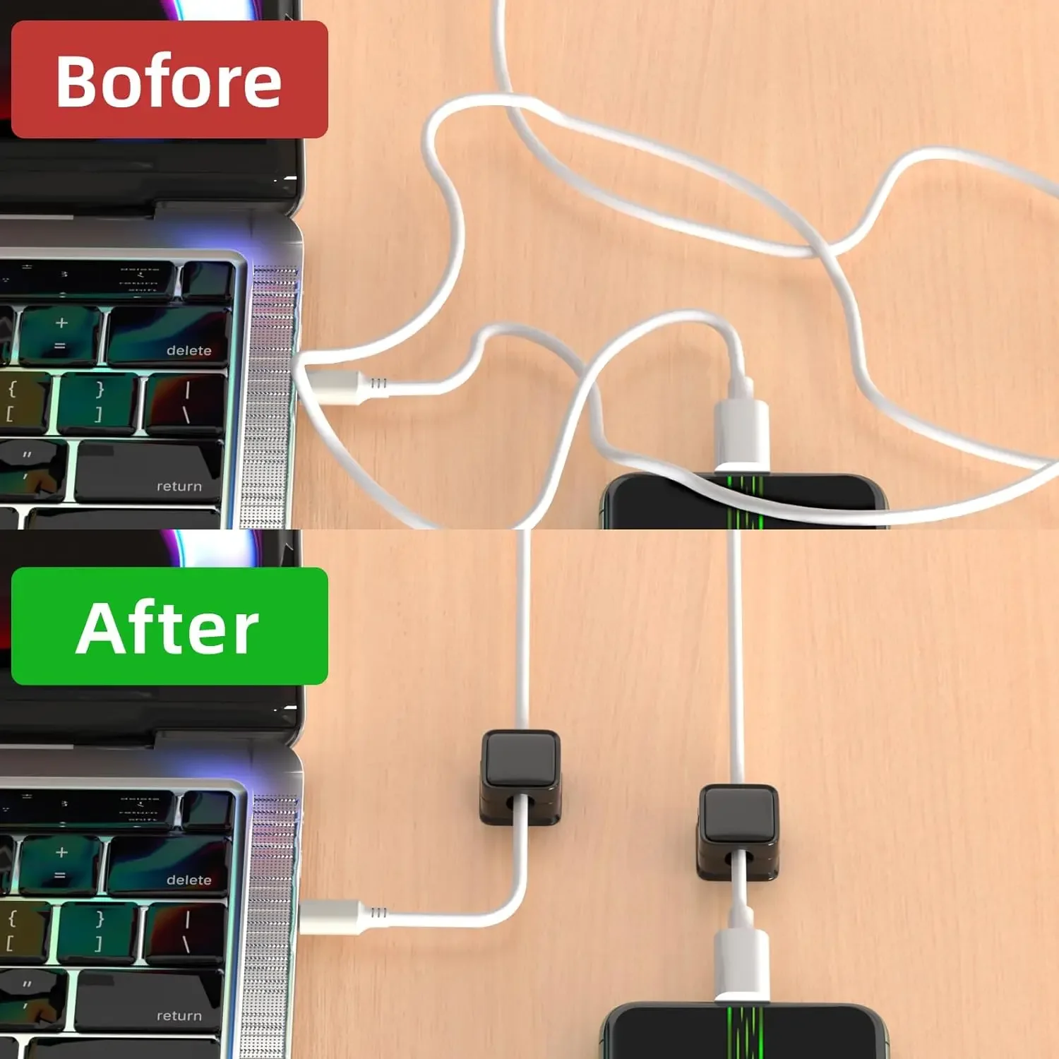 小型ケーブル整理ホルダー。磁石付きで、滑らかな調整が可能。デ - Cable Organizer のレビューと価格