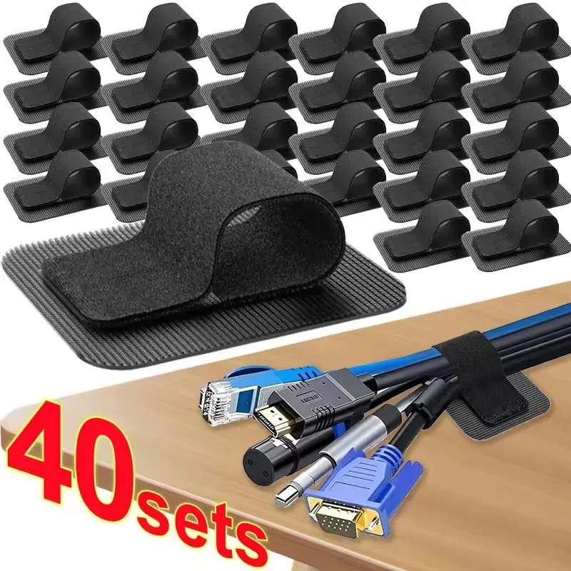 4-40個入り、デスク下ケーブル整理用、ワイヤーホルダー、コ - Cable Organizer のレビューと価格