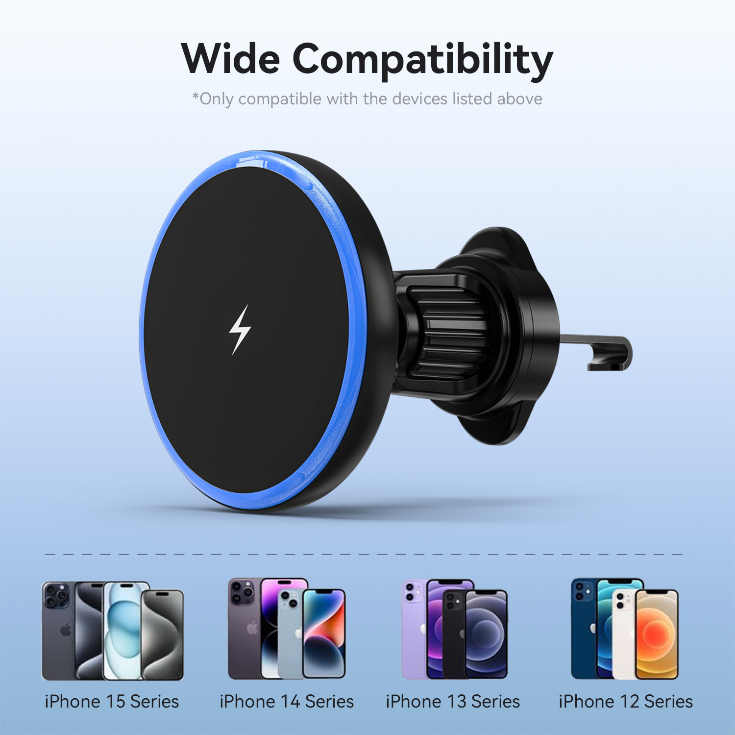 15W車載マグネット式ワイヤレス充電器カーナビ携帯電話ホルダ - Phone Holder のレビューと価格