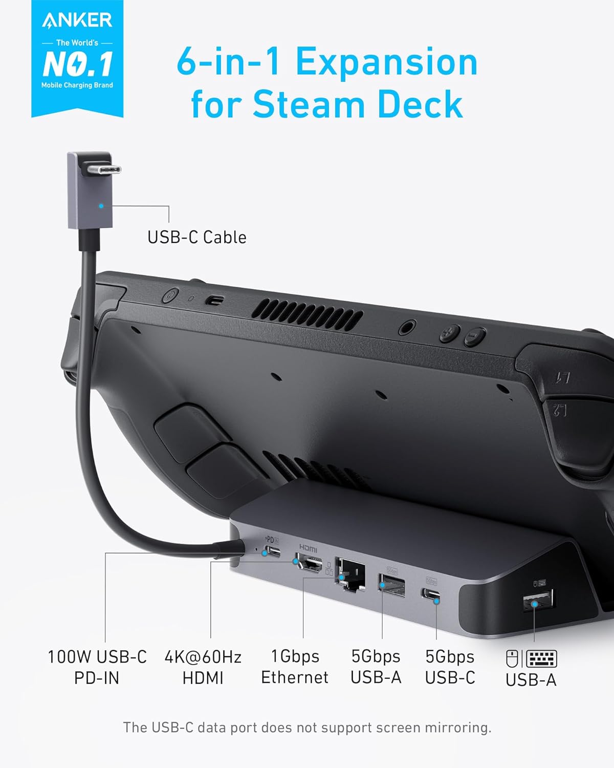 Anker スチームデッキ/ROG Ally用充電ステーショ - Usb Hub のレビューと価格