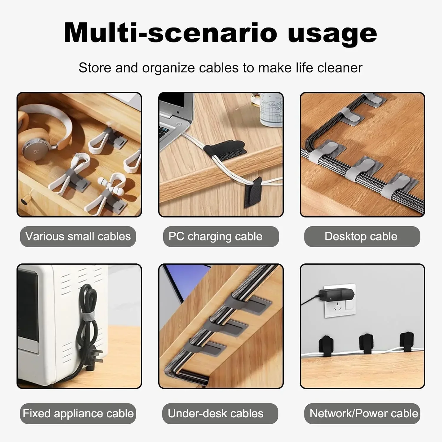 新しい再利用可能なケーブル結束バンド、マジックテープ式、自己 - Cable Organizer のレビューと価格