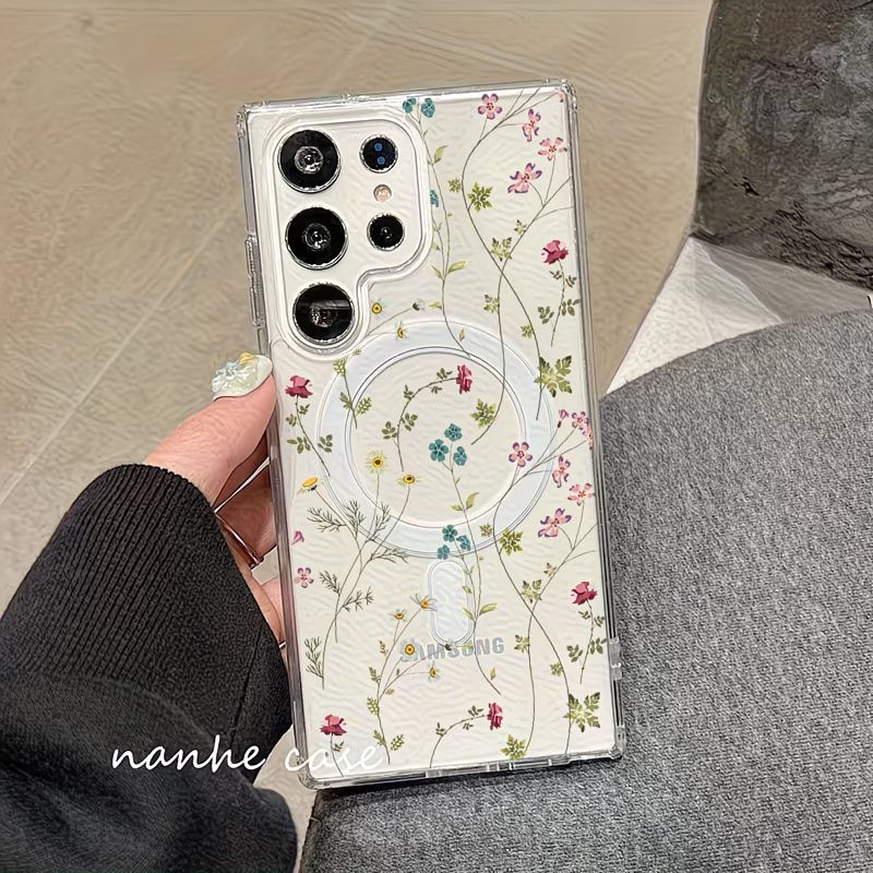 花柄マグネット式スマホケース Samsung Galaxy  - Wireless Charger のレビューと価格