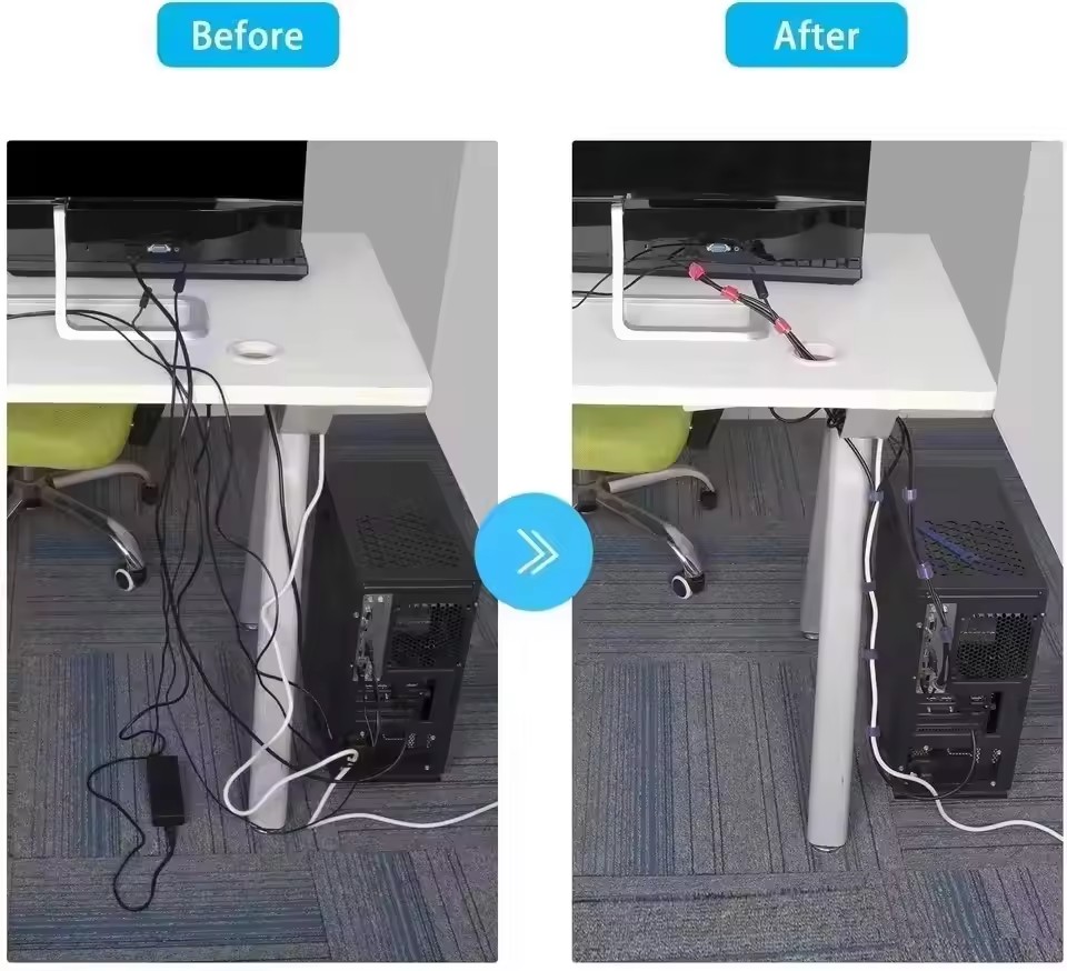 100個入り、繰り返し使えるケーブル結束バンド。マウスやイヤ - Cable Organizer のレビューと価格