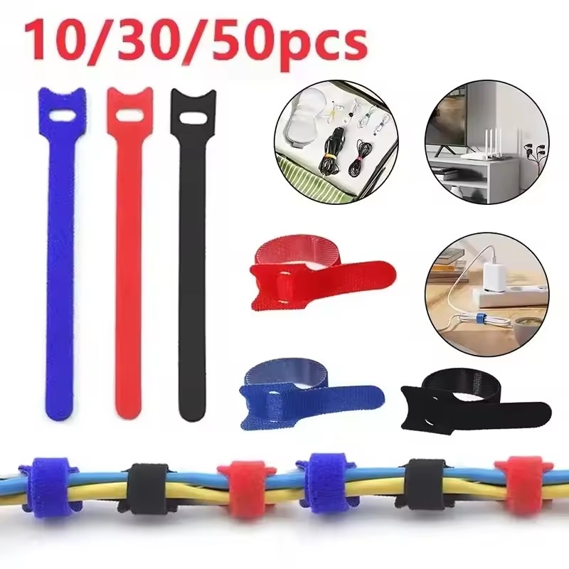 10/30/50個入り 再利用可能なフック＆ループケーブルタ - Cable Organizer のレビューと価格