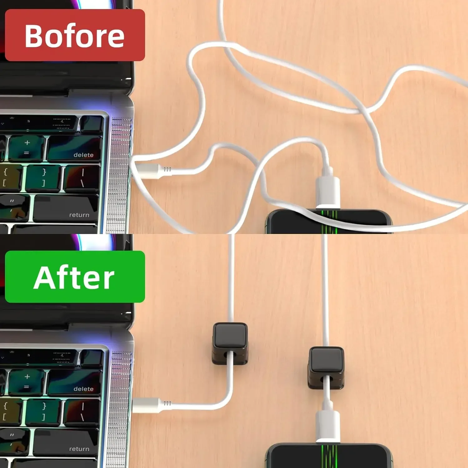 小型ケーブル整理ホルダー。磁石付きで、滑らかな調整が可能。デ - Cable Organizer のレビューと価格
