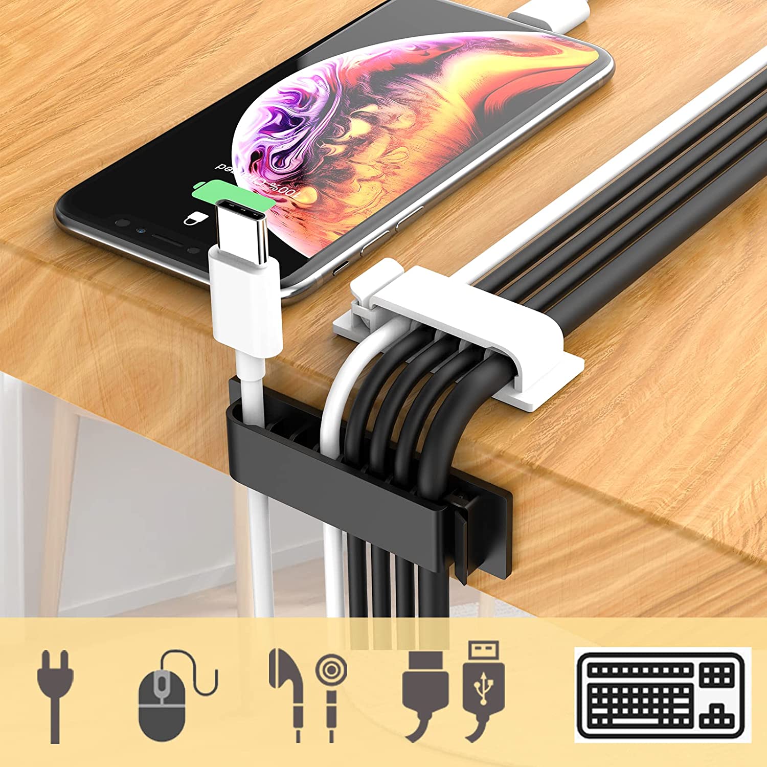 ケーブルオーガナイザー コード管理 ワイヤーホルダー 柔軟な - Cable Organizer のレビューと価格